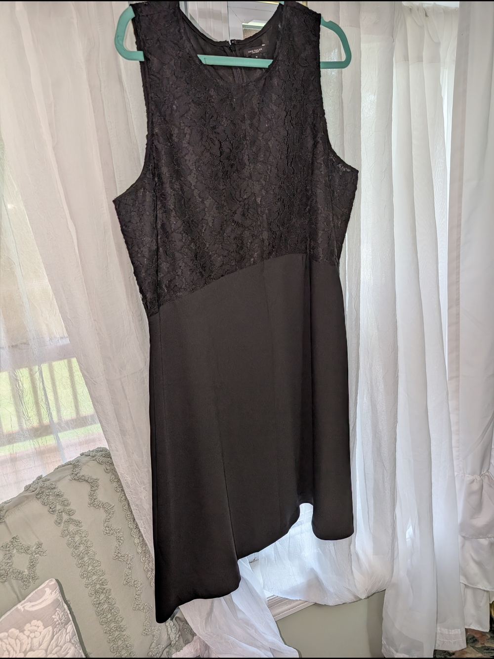 Ann Taylor black lace contrast sheath dress-sleeveless-sz16-NWTS